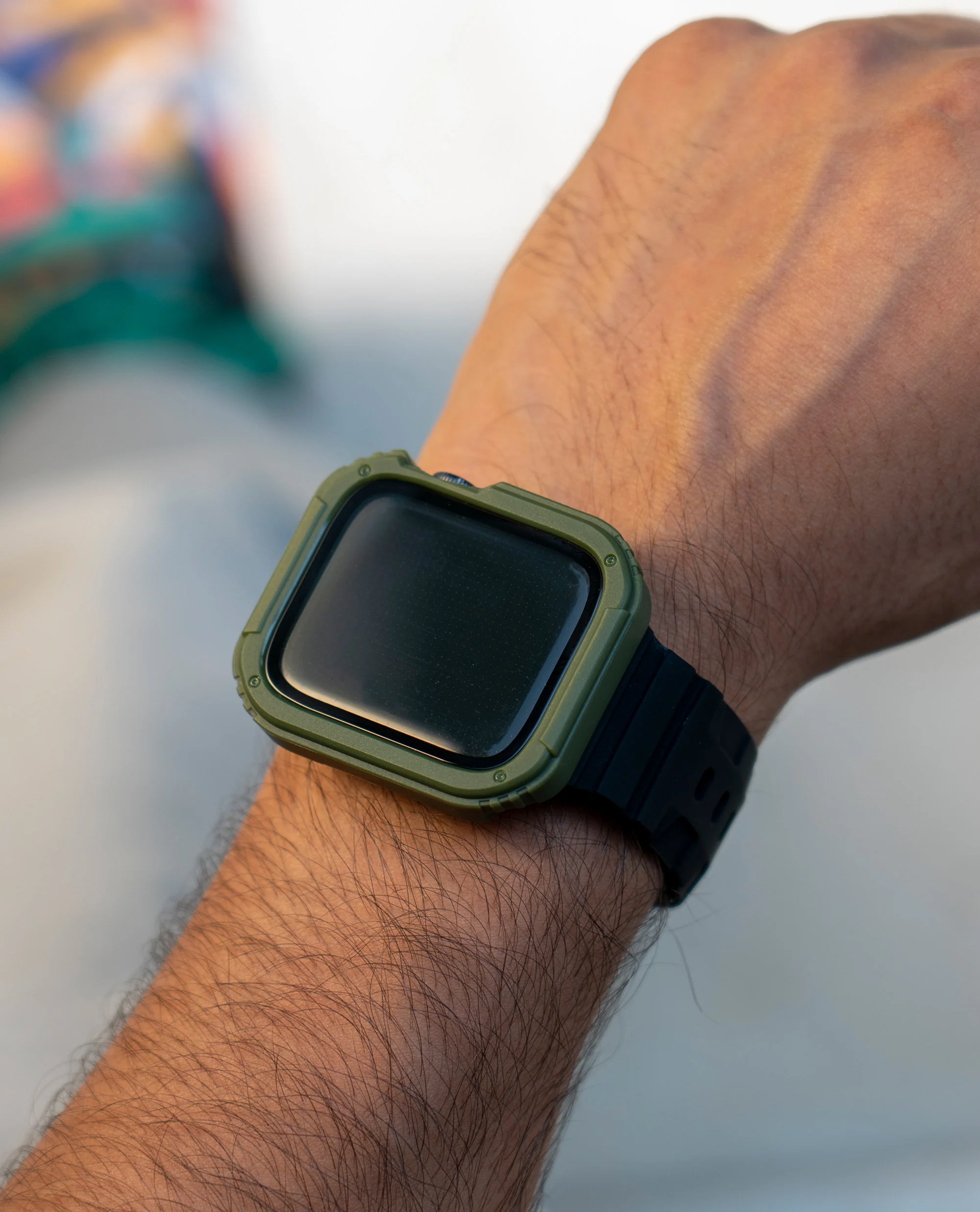 Army Green Athletic Fit Apple Watch Series Case with Screen Protector (44mm) - Image 3