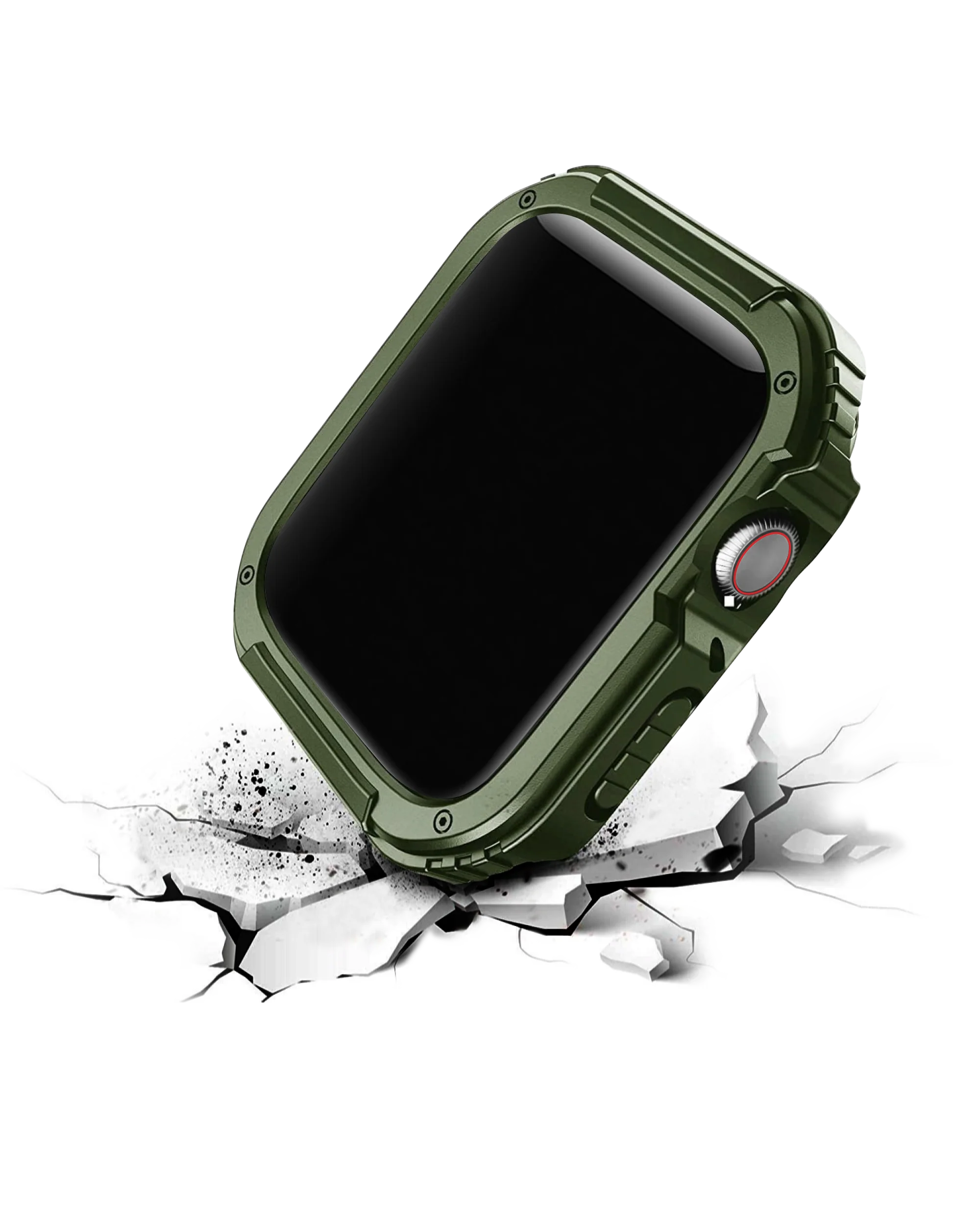 Army Green Athletic Fit Apple Watch Series Case with Screen Protector (44mm) - Image 5