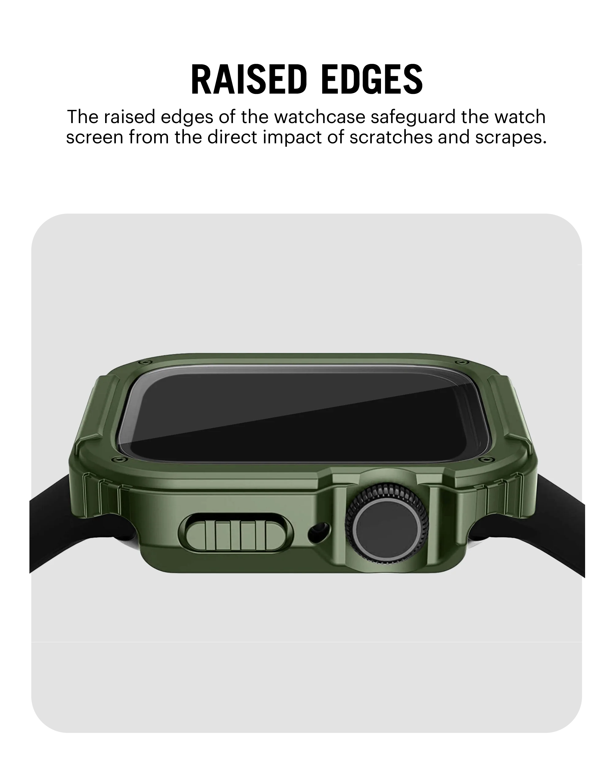 Army Green Athletic Fit Apple Watch Series Case with Screen Protector (44mm) - Image 6