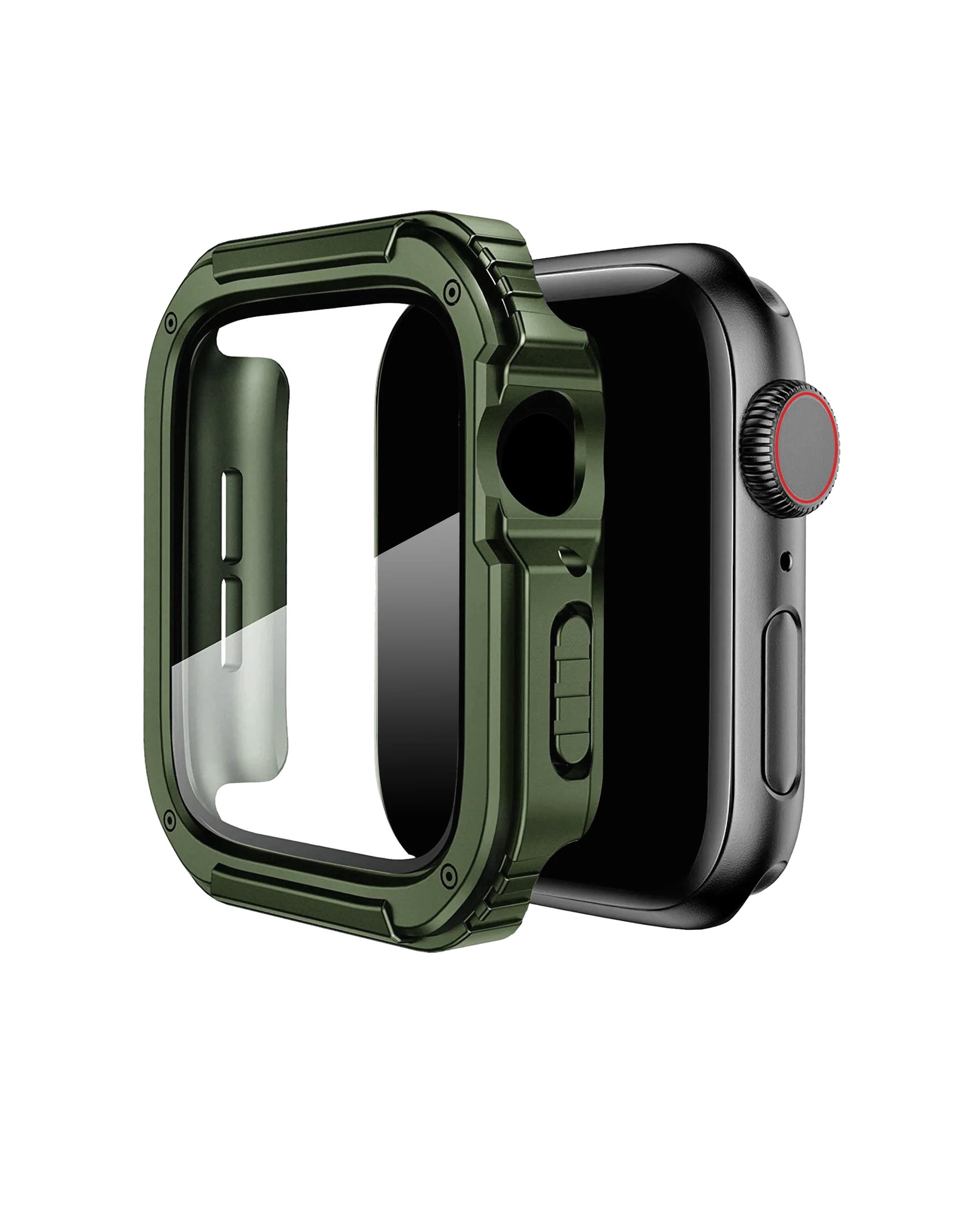 Army Green Athletic Fit Apple Watch Series Case with Screen Protector (44mm) - Image 8