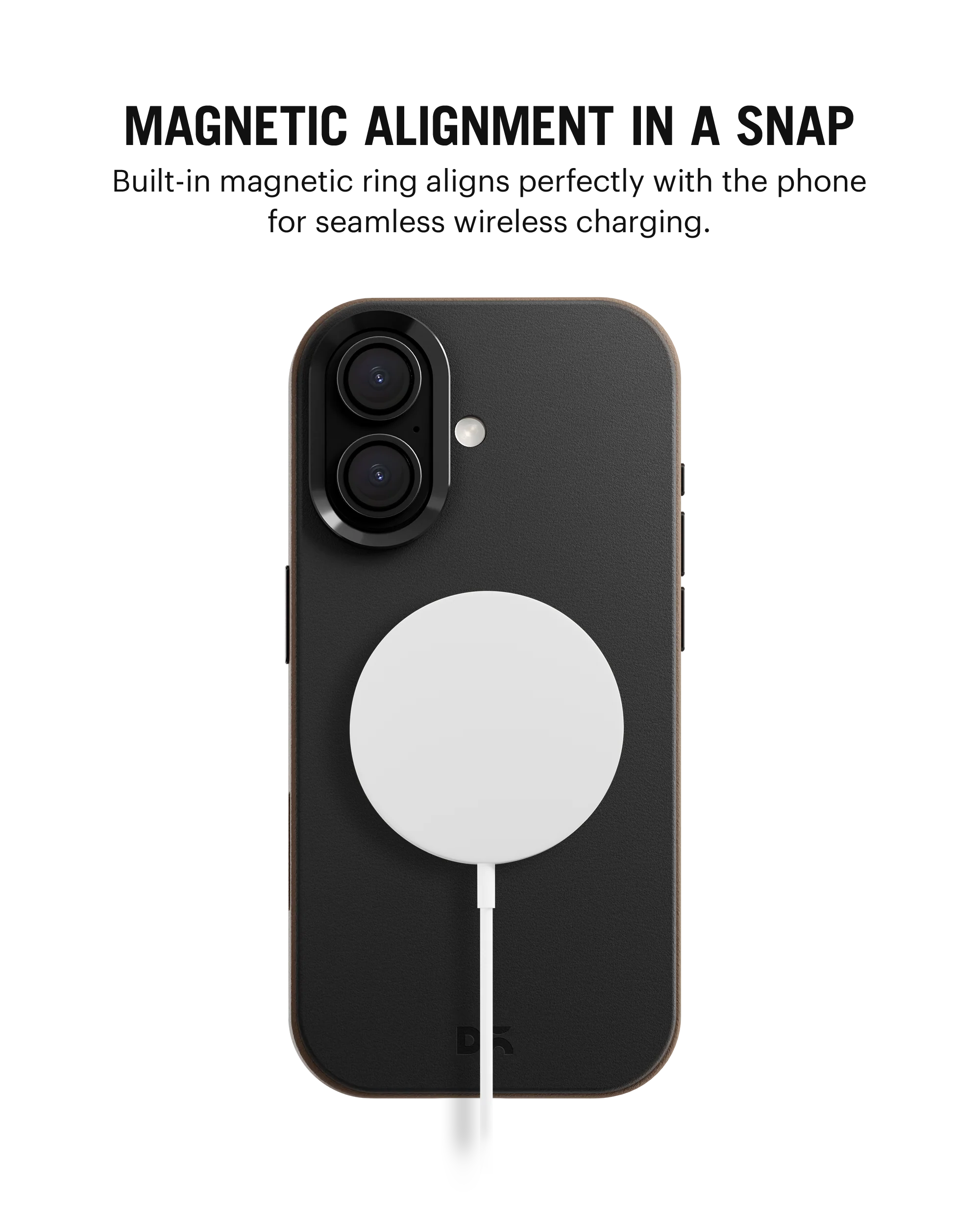 Black-Beige Leatherite MagSafe Phone Case Cover for iPhone 17 - Image 7