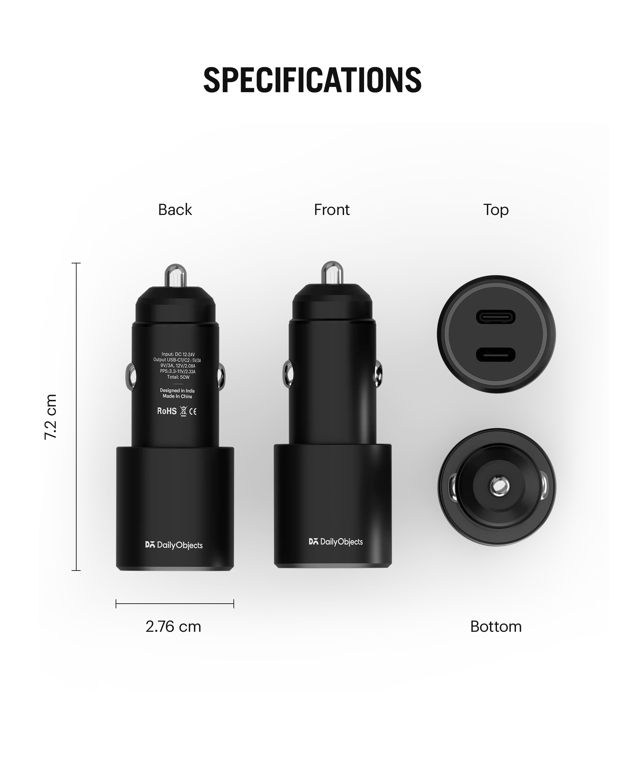 DailyObjects Axle Twin Port Type-C 50W Car Charger - Image 9