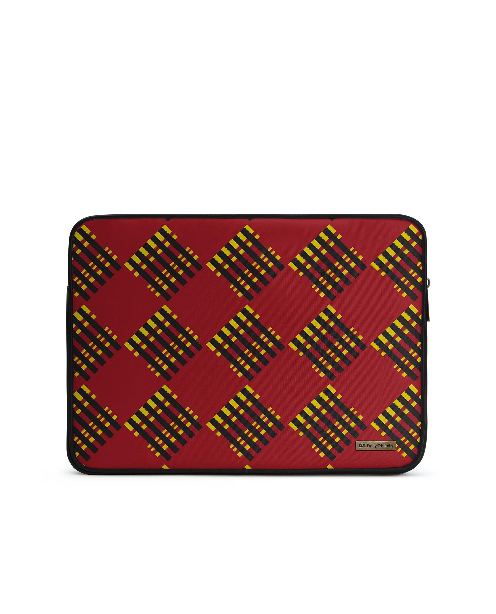 Red Striped Checks Zippered Sleeve For Laptop/MacBook - Image 10