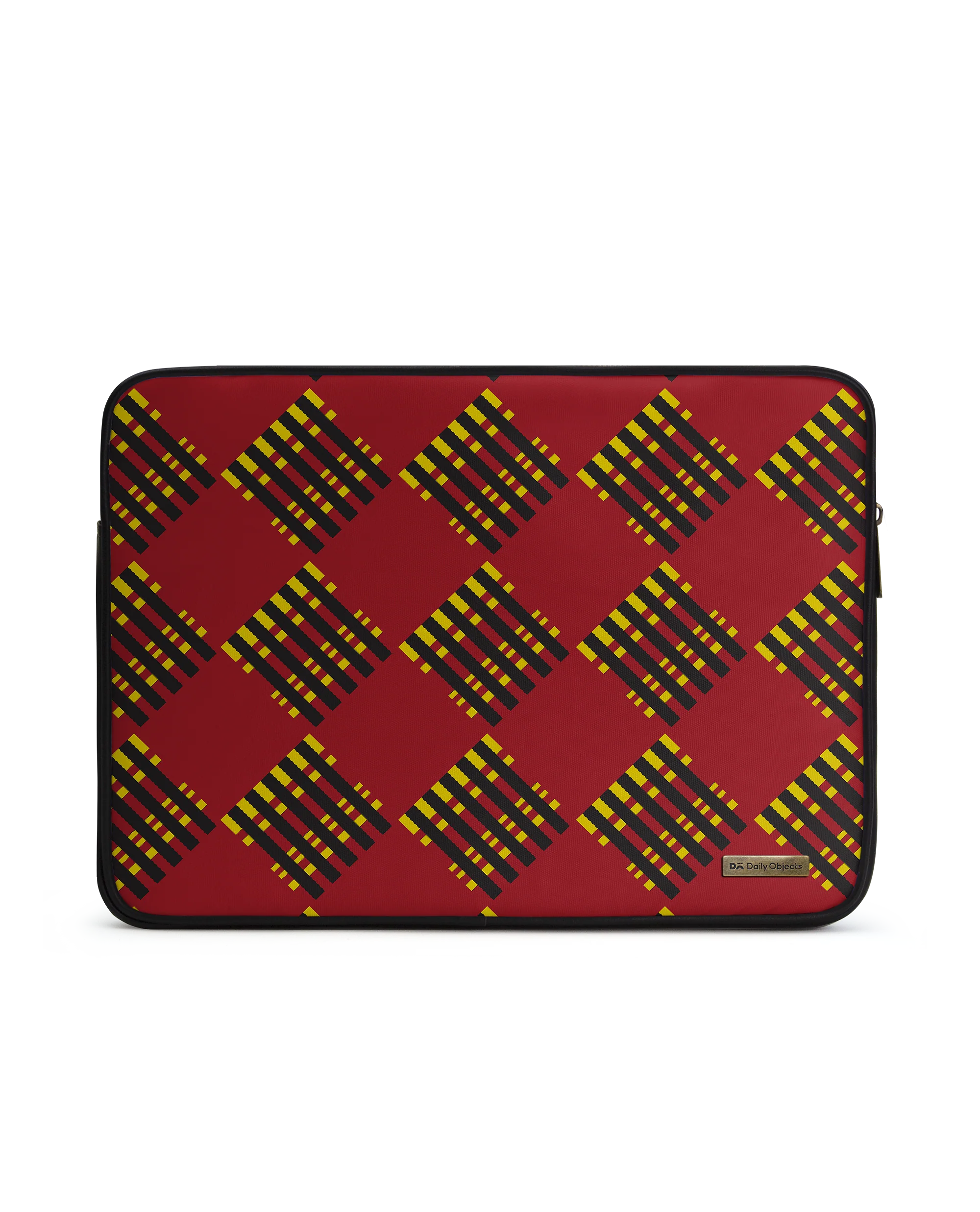 Red Striped Checks Zippered Sleeve For Laptop/MacBook - Image 11