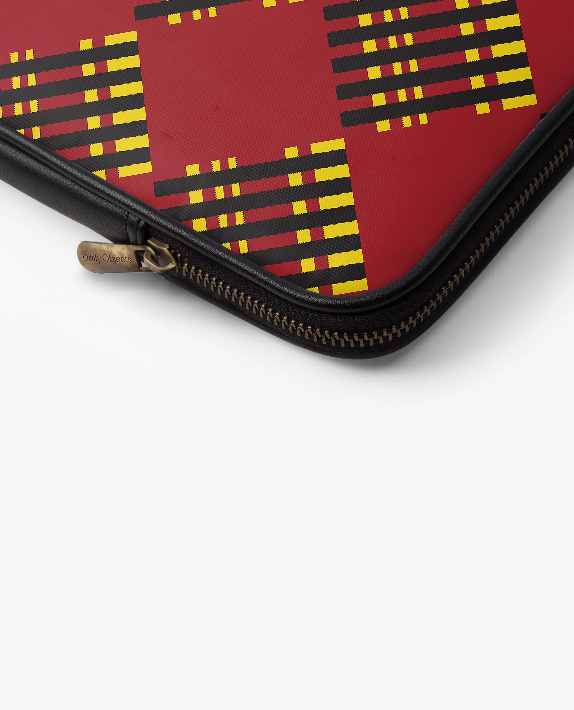 Red Striped Checks Zippered Sleeve For Laptop/MacBook - Image 8