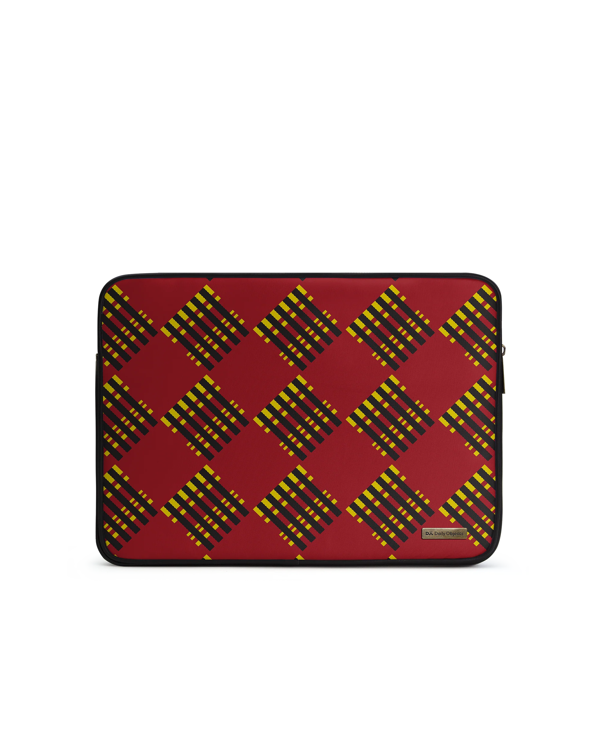 Red Striped Checks Zippered Sleeve For Laptop/MacBook - Image 9
