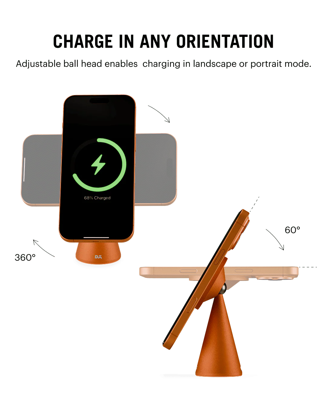 SURGE Conoid Qi2.2-Certified Magsafe-Compatible  Wireless Charger - Cosmic Orange - Image 8