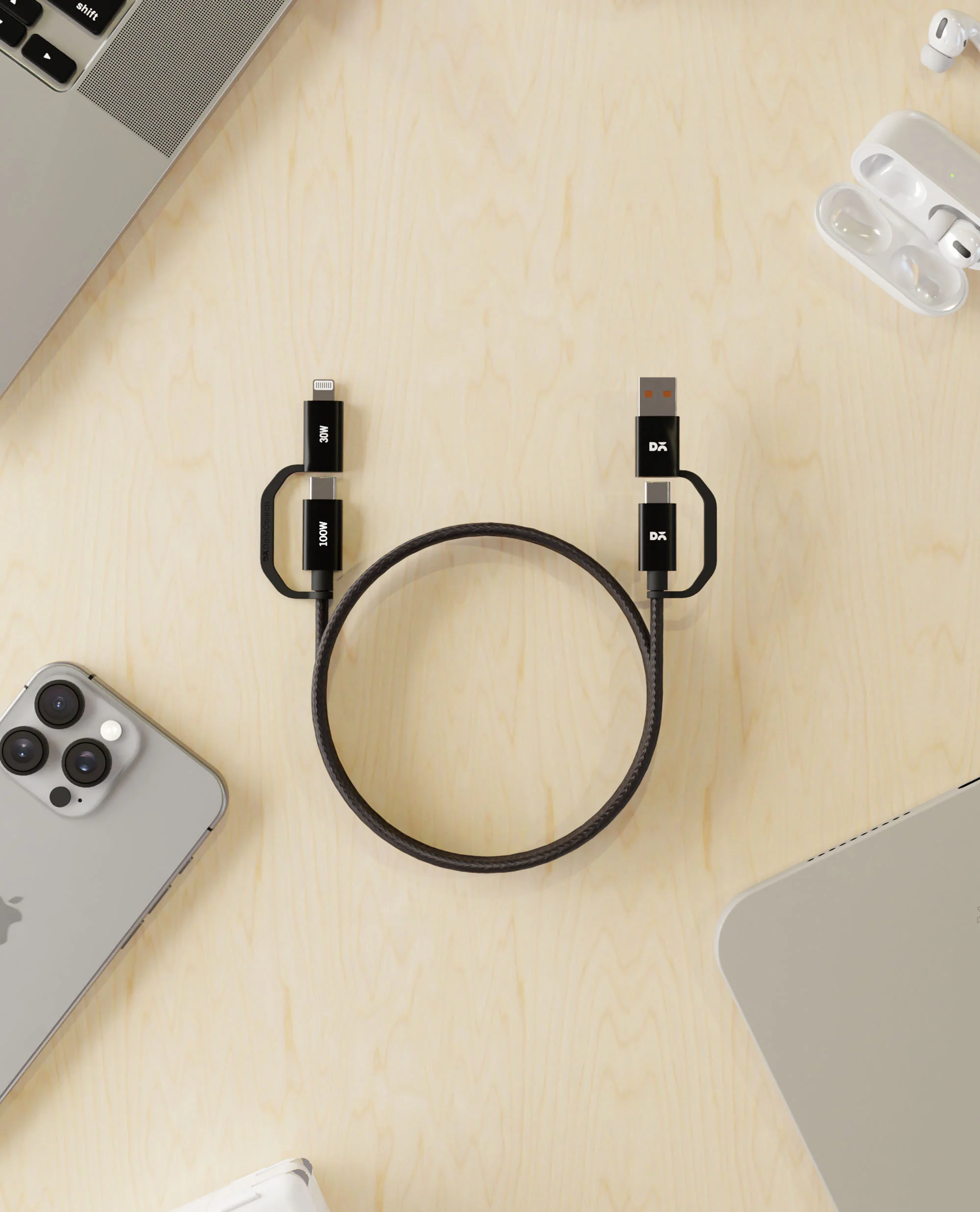 DailyObjects SURGE™ Kevlar Core 4-in-1 100W Charging Cable - Image 3