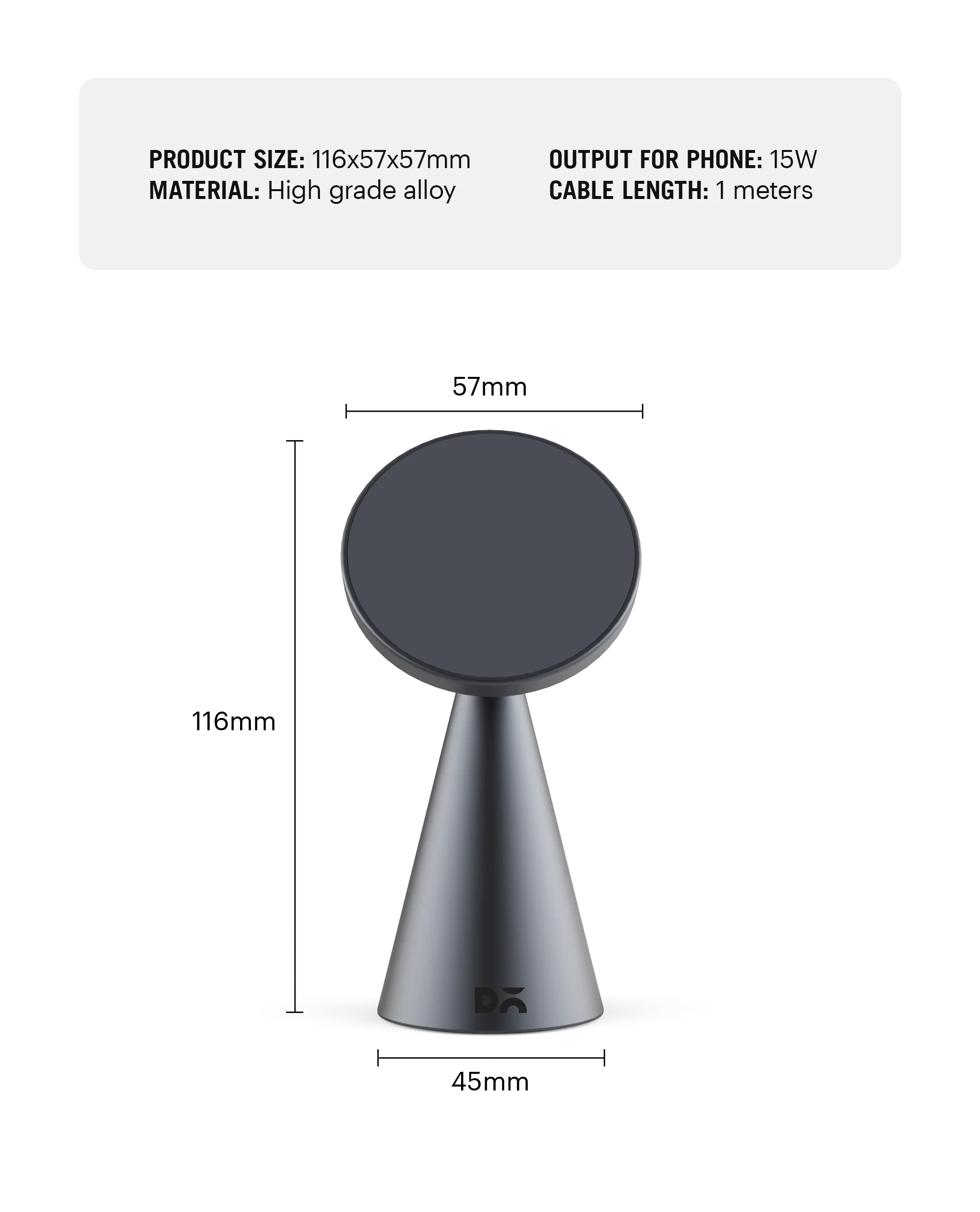 DailyObjects SURGE™ Max Conoid Magnetic Wireless Charger (15W) - Image 9